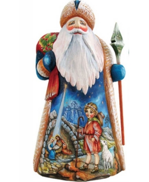 G.debrekht Woodcarved Special Edition Santa In Crate Figurine In Multi