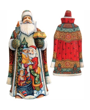 G.debrekht Woodcarved And Hand Painted Joy Hand Painted Santa Claus Figurine In Multi