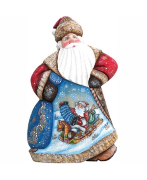 G.debrekht Woodcarved And Hand Painted Downhill Dancing Santa In Multi