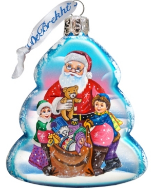 G.debrekht Gift Giving Santa Glass Ornament In Multi