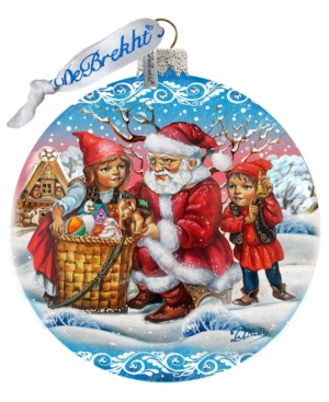 GDeBrekht Oversized Retro Christmas Ball In Blue Glass Ornament