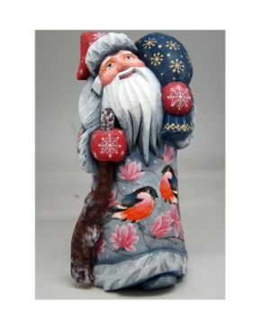 G.debrekht Woodcarved And Hand Painted Red Robbin Santa Masterpiece Signature Figurine In Multi