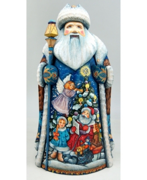 G.debrekht Woodcarved And Hand Painted Christmas Play Tree Santa Figurine Christmas Decor In Multi