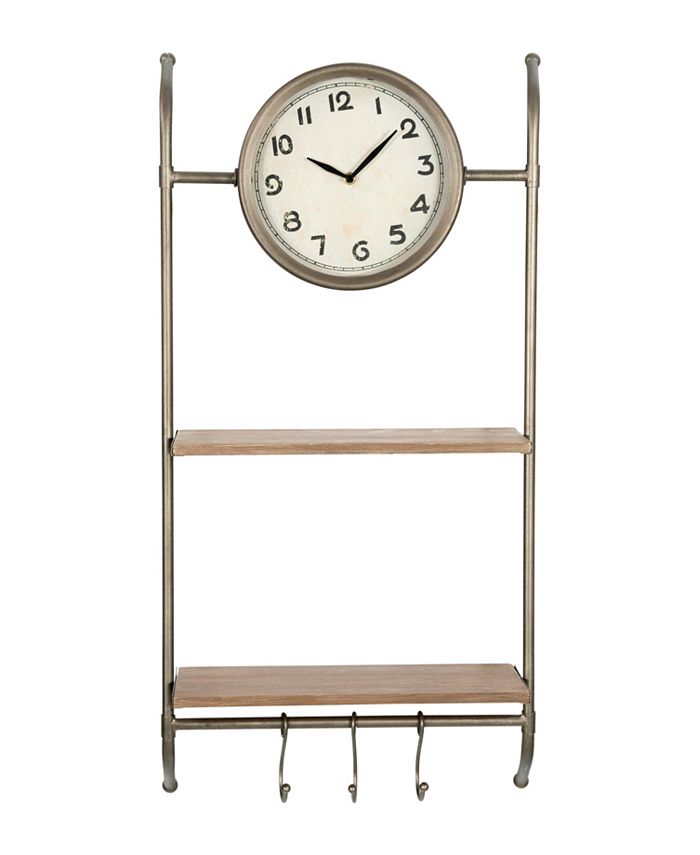 Storied Home Wall Clock with Shelves and Hooks Macy's