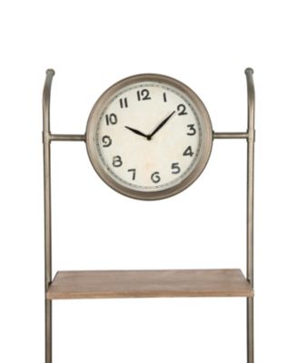 Wall Clock with Shelves and Hooks
