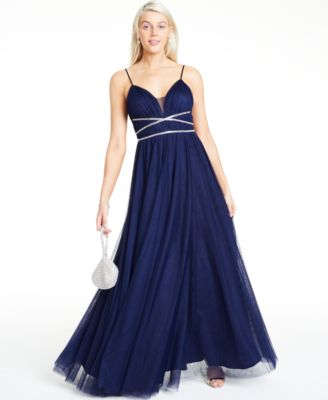 macy's dark blue dress