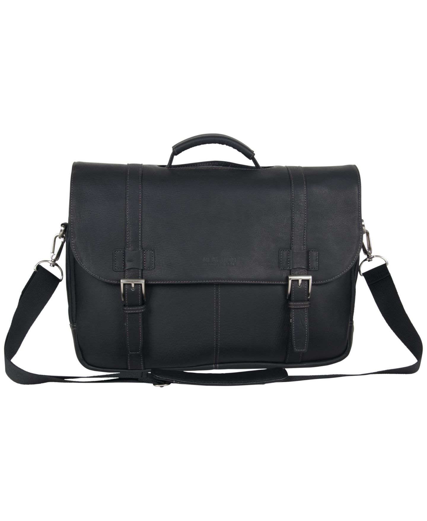 Сумка Kenneth Cole Reaction Colombian Leather Flapover 15.6” Laptop, цвет: Чёрный — фото 11