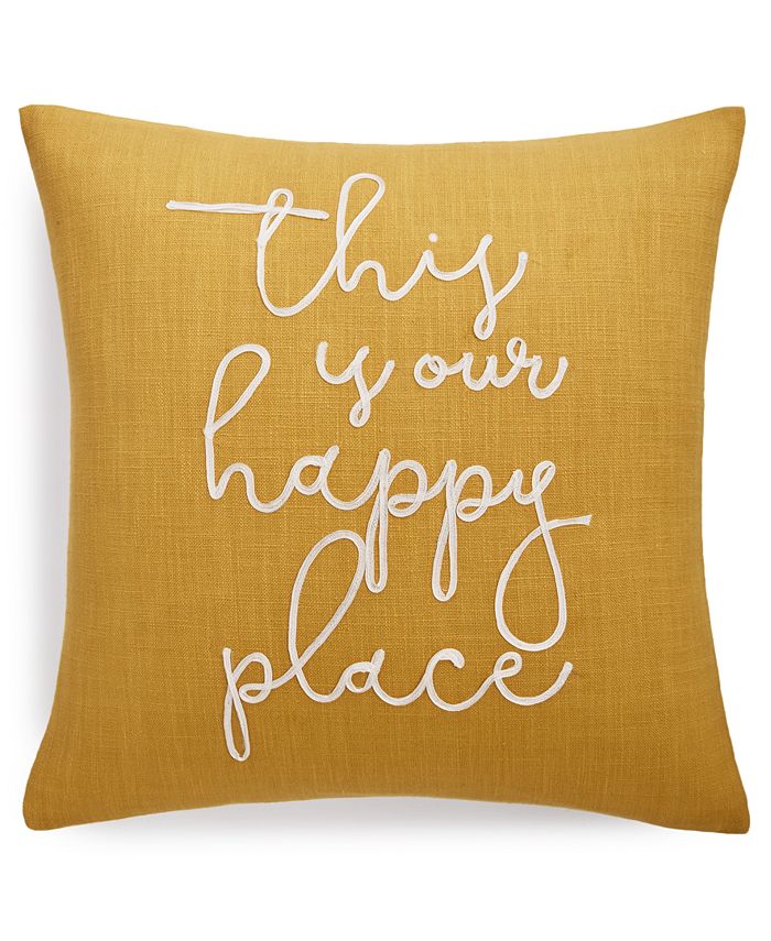 This is our shop happy place pillow