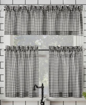 No. 918 Parkham Farmhouse Plaid Valance Tier Collection In Red