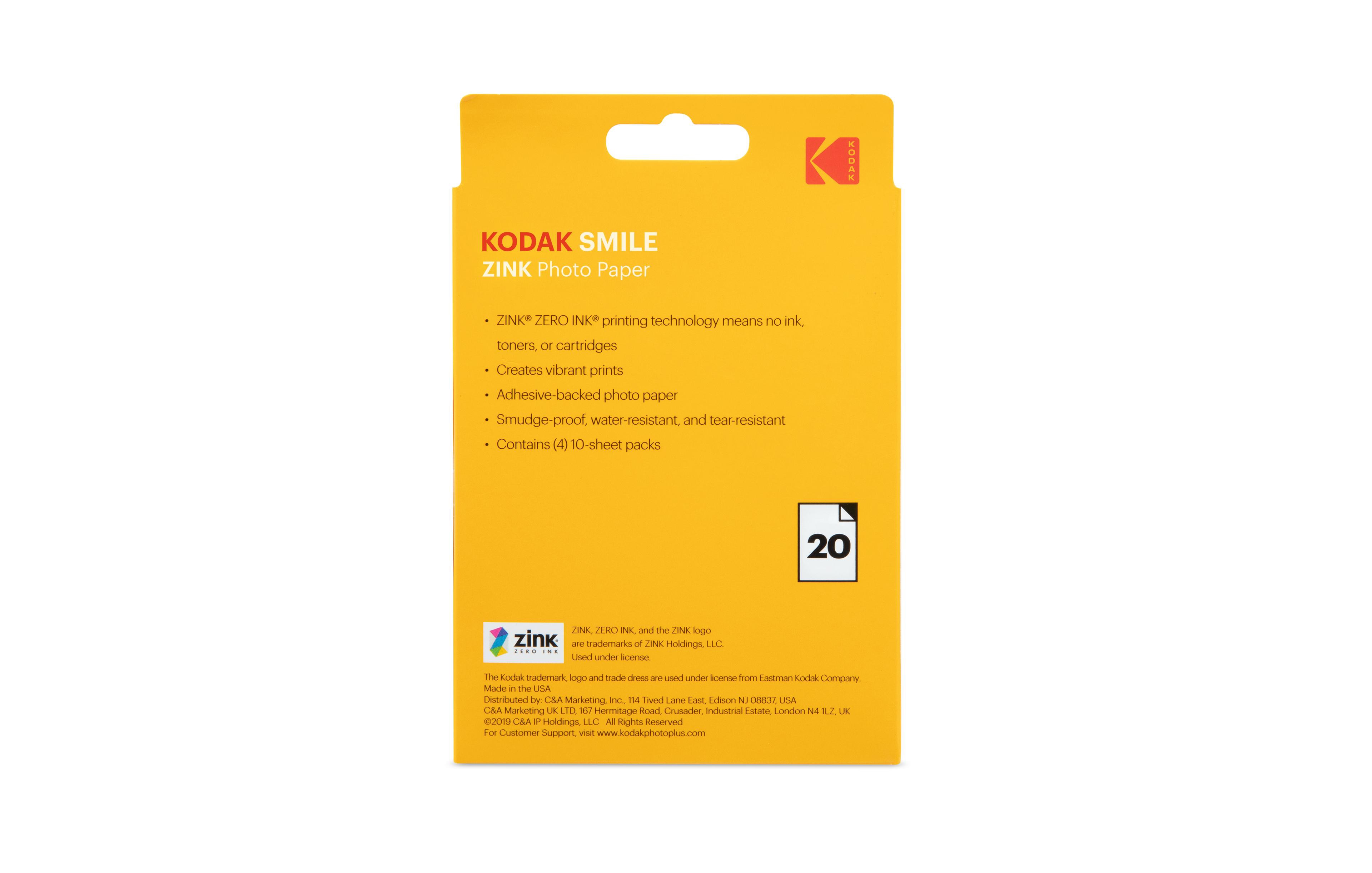 Kodak 3.5" x 4.25" Premium Zink Photo Paper - 20 Sheets