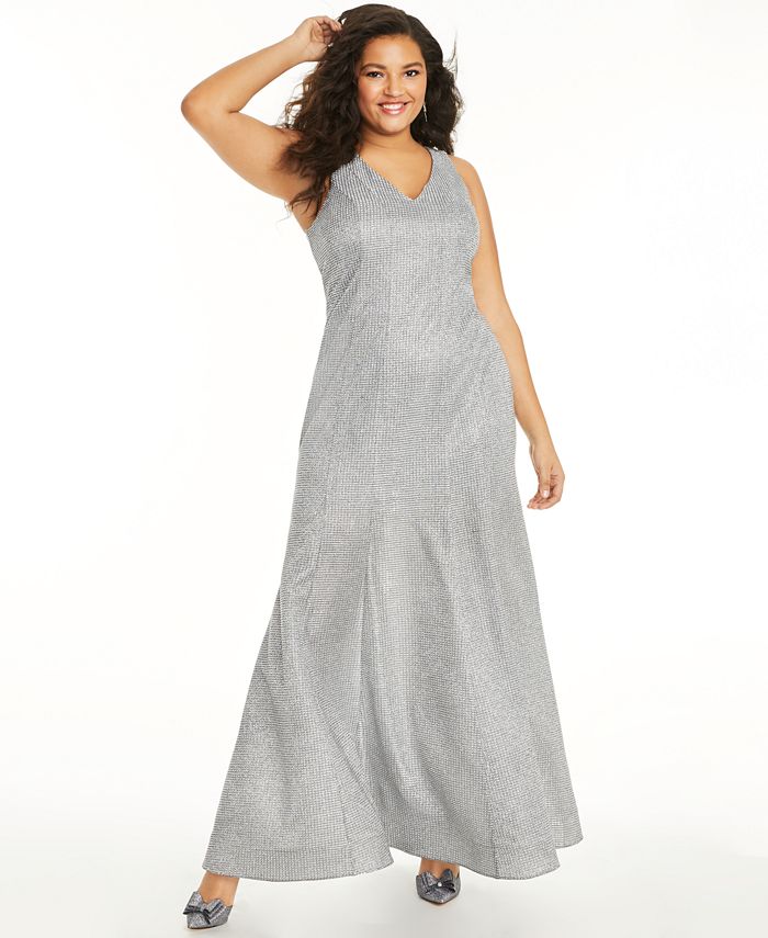 Sequin Hearts Trendy Plus Size Glitter-Knit Mermaid Gown - Macy's