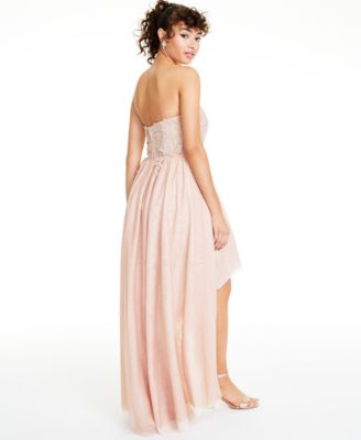 Say Yes to the Prom Juniors' Embroidered Strapless Gown, Created for Macy's
