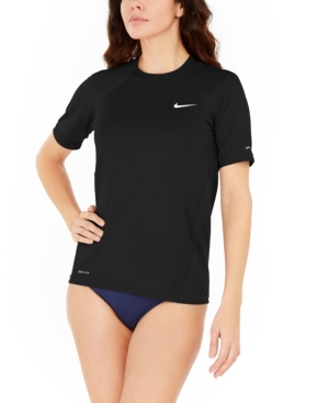 NIKE ESSENTIAL COLORBLOCK SHORT-SLEEVE RASH GUARD WOMEN'S SWIMSUIT