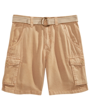 image of Ring of Fire Big Boys Bobby Twill Cargo Shorts with D-Ring Belt, Created for Macy-s