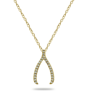 Giani Bernini Cubic Zirconia Wishbone Slide Pendant In 18k Gold Plated Sterling Silver Or Sterling Silver In Gold Over Sterling Silver