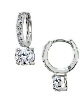 Cubic Zirconia Huggie Hoop Earrings in 18k Gold-Plated Sterling Silver or 18k Rose Gold-Plated Sterling Silver 