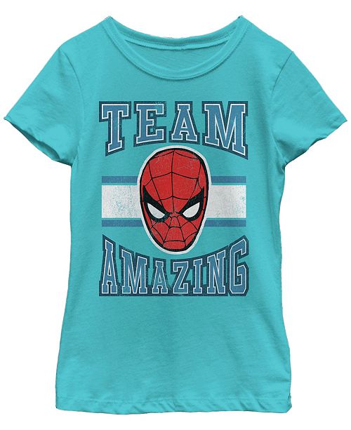 Fifth Sun Marvel Big Girl S Classic Team Amazing Spider Man Short Sleeve T Shirt Reviews Shirts Tops Kids Macy S