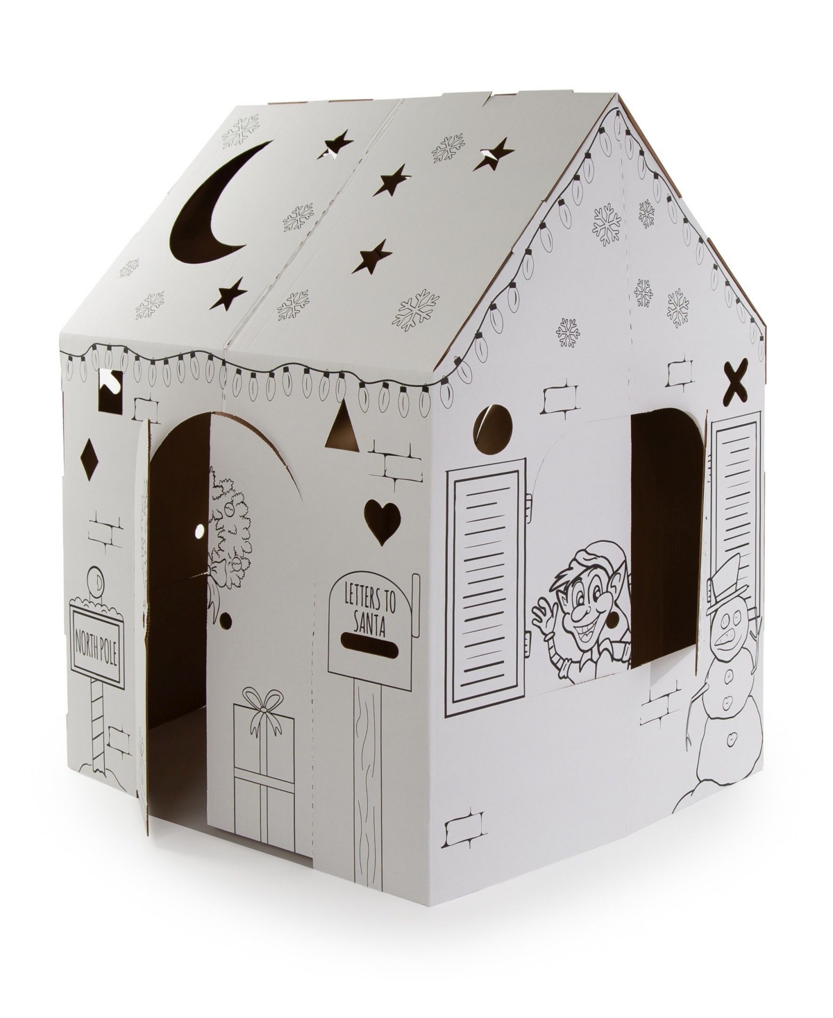 Easy Playhouse Holiday Cottage Cardboard Playhouse In Multi
