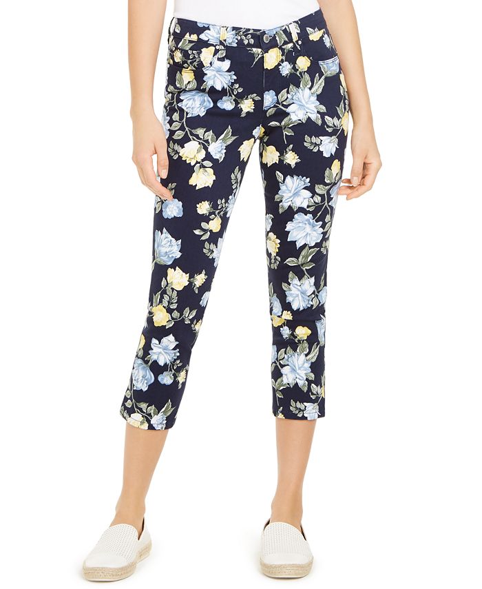 Charter Club Petite Floral Printed Bristol Capri Jeans Created for Macy s Macy s