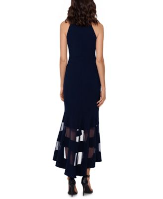 xscape illusion mermaid cocktail dress