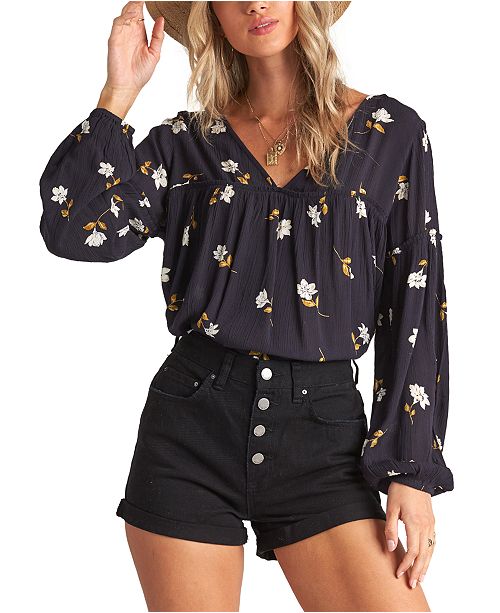 Billabong Juniors Shir Genius Floral Print Top Reviews Tops