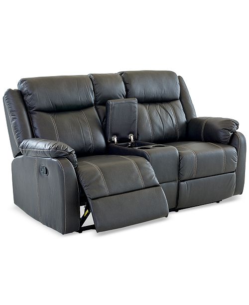Furniture Fleurus 72 Fabric Reclining Loveseat With Console