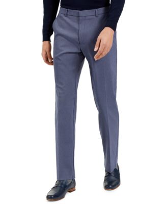 Men's Classic-Ft Stretch Mini-Grid Dress Pants