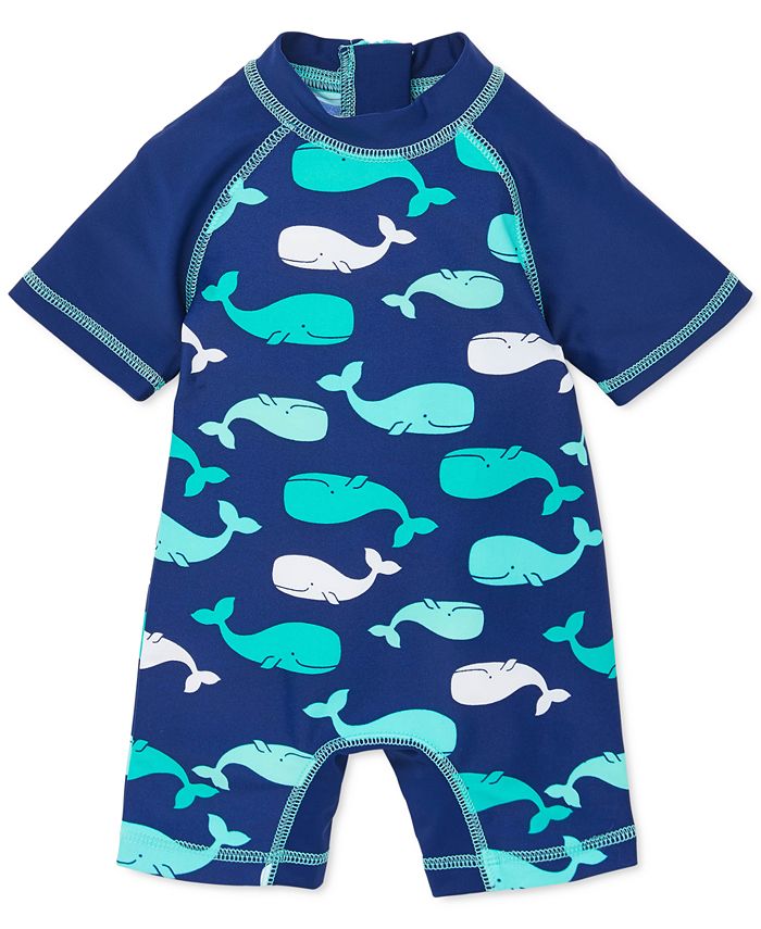 Little Me Baby Boys Whale-Print Rash Guard Swimsuit - Macy's