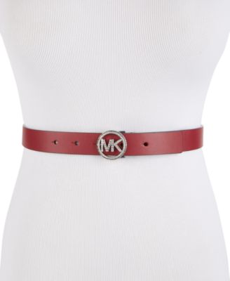 Michael Kors - Skinny Pav&eacute;-Logo Leather Belt