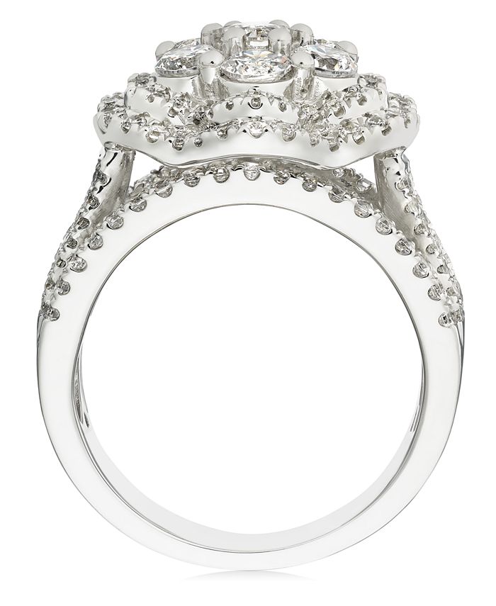 Macy's Diamond Flower Cluster Ring (21/2 ct. t.w.) in 14k White Gold