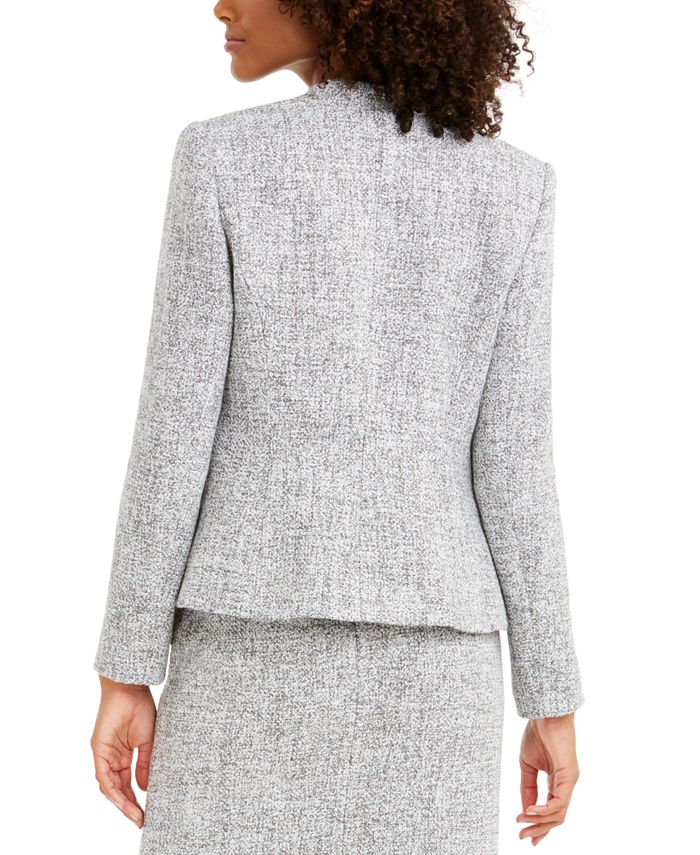 Calvin Klein Tweed Open-Front Blazer - Macy's