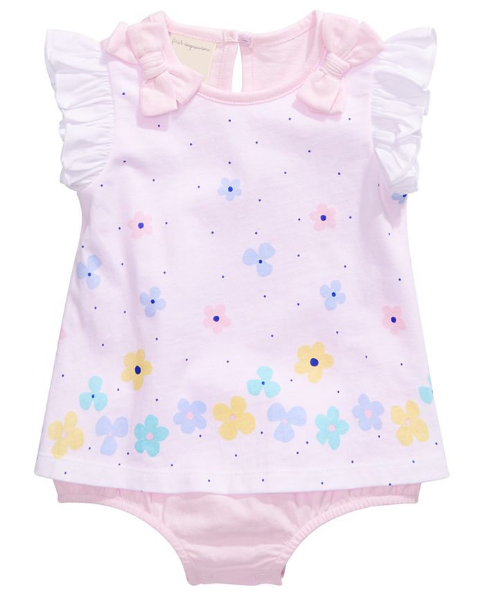 First Impressions Baby Girls Floral Skirted Romper Created for