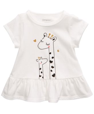 First Impressions - Toddler Girls Giraffe Peplum T-Shirt