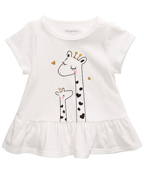 First Impressions Baby Girls Giraffe Peplum T Shirt Created For