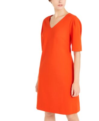 Alfani - V-Neck Puff-Sleeve A-Line Dress
