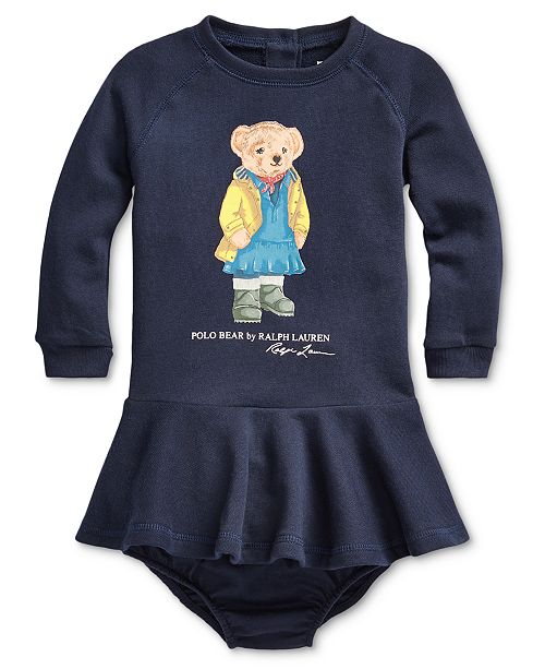 Polo Ralph Lauren Baby Girls French Terry Dress Reviews All Girls Dresses Kids Macy S