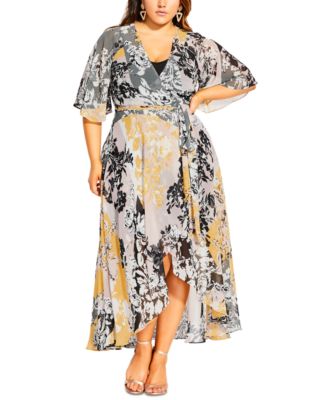 macys plus size yellow dresses