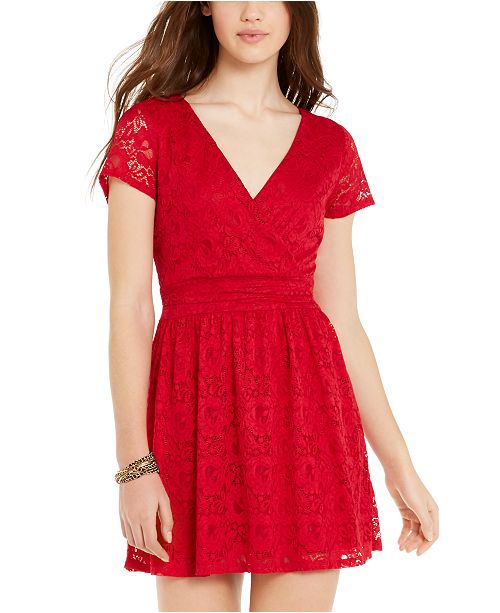 Speechless Juniors Lace A Line Dress Created For Macy S Reviews Dresses Juniors Macy S