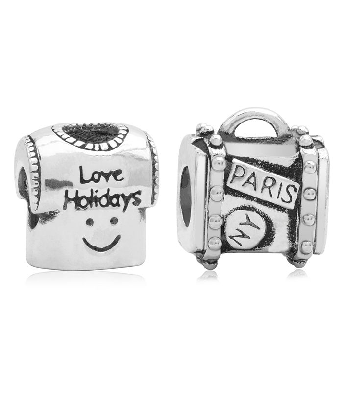 Rhona Sutton - Children's Holiday Travels Bead Charms - Set of 2 in Sterling Silver