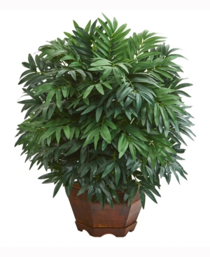 Nearly Natural 24in. Bamboo Palm Artificial Plant In Decorative Planter In Green