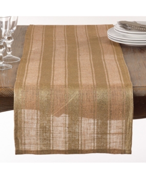 Saro Lifestyle Striped Foil Burlap Table Runner