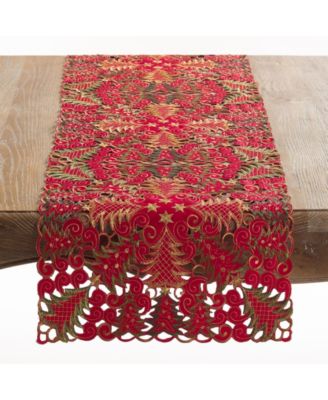 Panettone Collection Holiday Christmas Tree Cutwork Table Runner