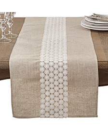 Daisy Lace Design Country Linen Blend Table Runner