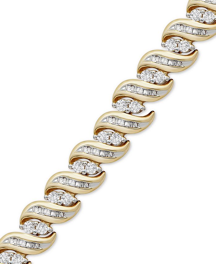 Macy's Diamond Tennis Bracelet (2 ct. t.w.) in 10k Gold - Macy's