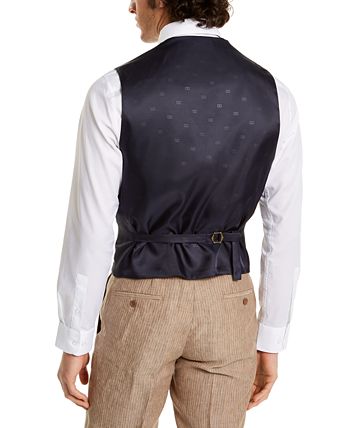 Tommy Hilfiger - Men's Modern-Fit TH Flex Blue and Red Plaid Vest