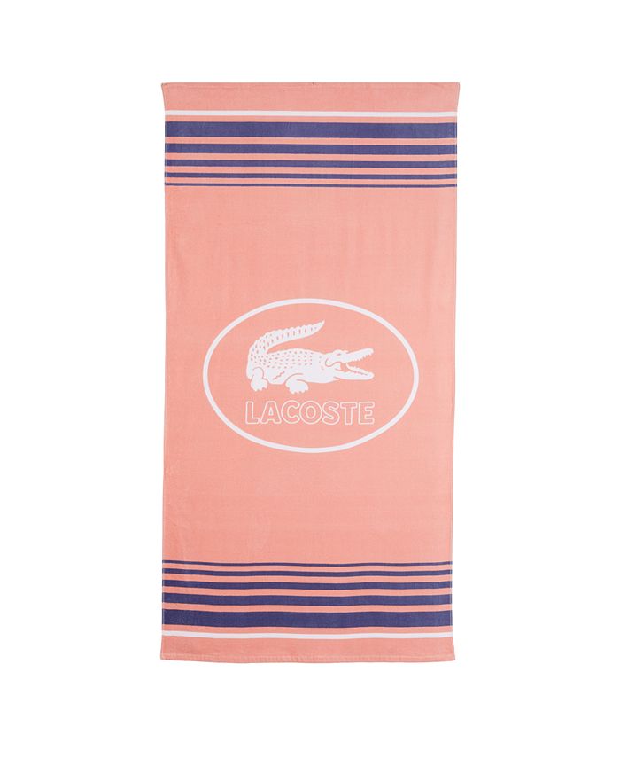 Lacoste Coral Ocean Cotton 36" X 72" Beach Towel Macy's