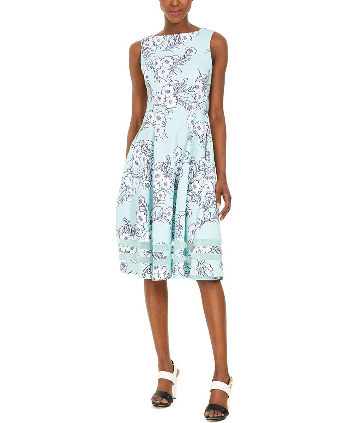 Macy's calvin klein sales fit and flare dress