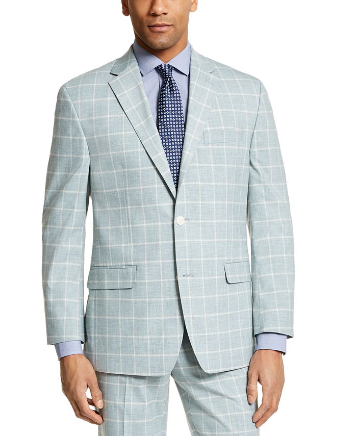 Sean John Men's Classic-Fit Green Windowpane Suit Separate Jacket - Macy's