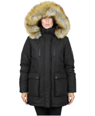 Spire By Galaxy Women's Parka with Detachable Hood and Fur