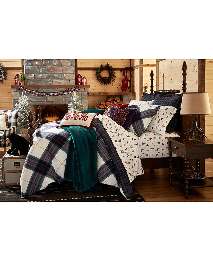 Martha Stewart Collection Winter Plaid Flannel Full/Queen Duvet Cover